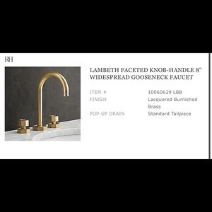 Restoration Hardware brass bathroom faucet with knobs
